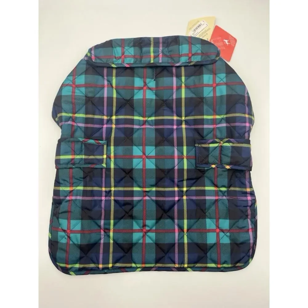 NEW WITH TAGS St John's Bark Dog Coat Jacket Large Navy Tartan Plaid Quilted